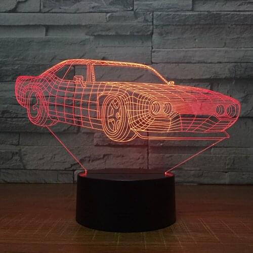 Unique Creative 3d Light Fixtures Car Color Change Led Bedside Lamp Birthday Gift Customization 3d Led Night Light