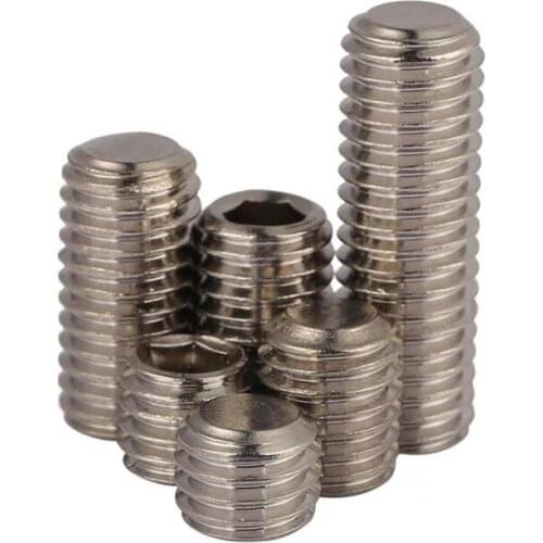 20 304M6 M8 M10 304 Stainless Steel flat end screw Metric Thread Surfboard Fin Screws Inner Hex Cup Point Socket Set Screw