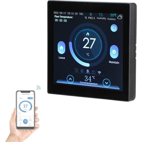 Wi-Fi Smart Thermostat Programmable Thermostat Schedule APP Remote Voice Control Humidity Weather Digital Electric Temperature