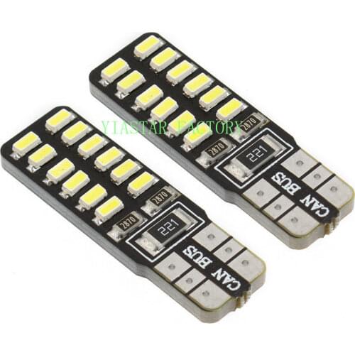 Yiastar 500Pcs/Lot Super Bright! T10 W5W T10 led canbus 194 168 3014 led t10 24SMD Canbus Car Auto Bulbs Indicator Light