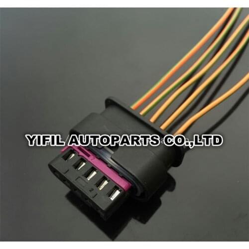 5pcs/lot 5 Pin/Way Mass Air Flow Sensor MAF Connector Plug With Wire Pigtail For VW 4F0973705 4F0 973 705