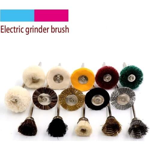 10pcs 2.35/3mm Shank Mini Polishing Brush For Drill Rotary Grinding Buffing Wheel Grinder Brush For Rotary Tool Accessories
