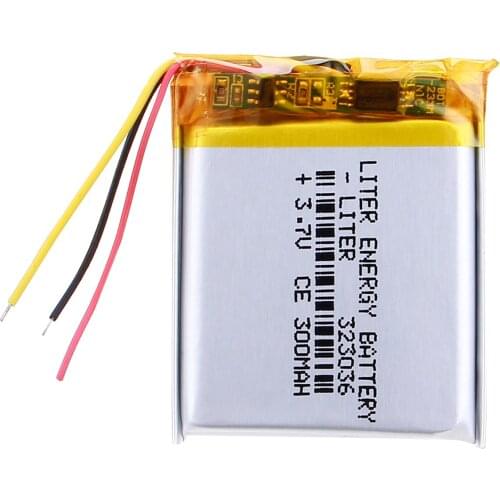 3 lines 3.7V 300mAh 323036 lithium polymer batteries genuine MP3 player MP4 MP5 MP6 mobile phone battery