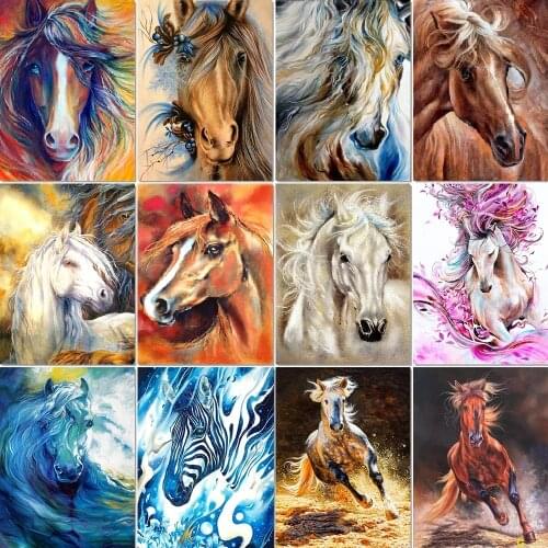 5D Diamond Painting Horse Animal Diamond Embroidery Full Square Diamond Wall Painting Mosaic Wall Art Painting Home Decoration