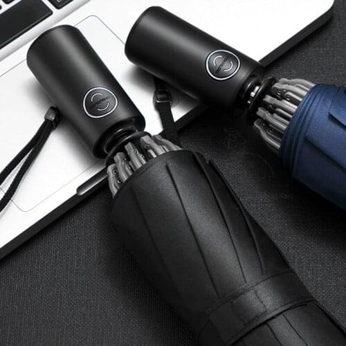 Business Mens Automatic Folding Umbrella Windproof Umbrella Rain Woman Reverse Man Folding Umbrella Inverted Male Car Paraguas