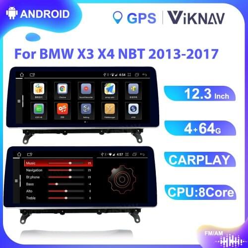 12.3inch Android 10.0 Car Radio DVD Multimedia Player For BMW X3 X4 NBT 2013-2017 GPS Navigation Car auto Stereo Carplay