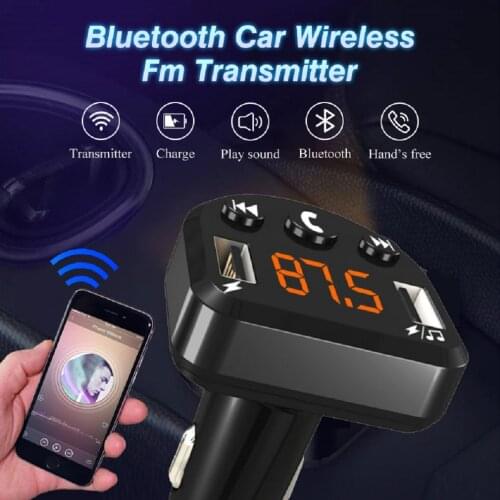 Car Player Handsfree FM Transmitter Bluetooth Car Charger Kit LCD MP3 Player Dual USB AUX Player Car Phone Charger For IPhone