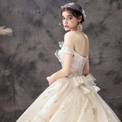 Ball Gown Wedding Bride Married Dress Birthday Party Evening Princess Dresses Host Catwalk Show New Big Tail [Y705]