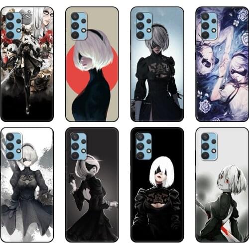 Black tpu Case For Samsung galaxy A32 A42 A52 A72 4g 5g S21 PLUS ultra back cover yorha no.2 type b 2B NieR Automata