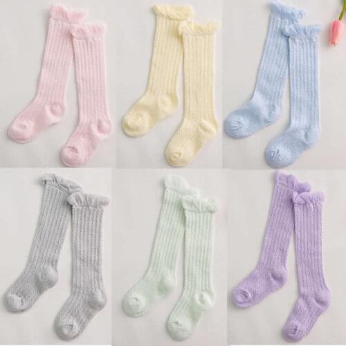 Baby Girl Socks 0-2 Year Toddler Baby Cotton Mesh Breathable Socks Newborn Infant Baby Boy Pure cotton Summer High knee Socks