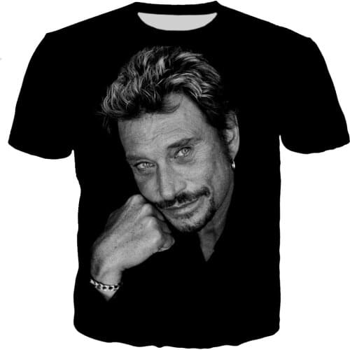 Johnny Hallyday 3D Printed T-shirt Men Women Summer Fashion Casual Harajuku Style T Shirts Streetwear Oversized Tee Tops