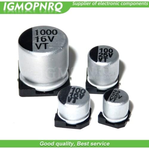 20pcs SMD Electrolytic capacitor aluminum 6.3V 10V 16V 25V 35V 50V 1UF 2.2UF 4.7UF 10UF 47UF 100UF 220UF 330UF 470UF 680UF