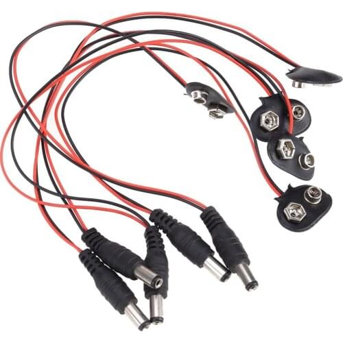 5pcs 9V Battery Button Power Cable Battery Buckle Snaps Power Cable Connector DC For DIY Jack Connector