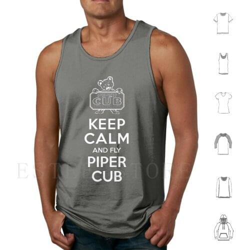 Keep Calm And Fly Piper Cub! Tank Tops Vest Sleeveless Aviation Piper Piper Cub Piper Pa 18 Piper J3 Pilot Airplane Keep