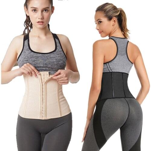 9 bones breathable latex girdles waist trainer corset slimming belt shapewear bodysuit women body shaper Womens corset
