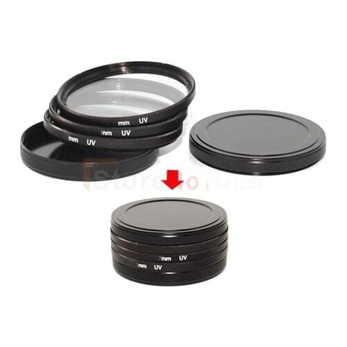 37 40.5 43 46 49 52 55 58MM Screw-in FILTER STACK CAP SET Metal Filter Case Quality Protect Filter