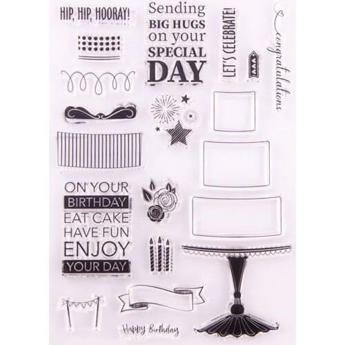 Multi-tiered Birthday Cake Clear Stamp /Seal for DIY Scrapbooking/photo Album Decorative Clear Stamp Sheets