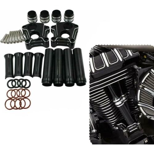 Motorcycle Black Tappet Pushrod Cover Aluminum Engine Lifter Block Cover for Harley 1999 2000-2015 Twin Cam