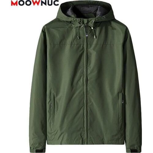 Jackets for Men 2021 New Fashion Coats Autumn Casual Windbreaker Solid Fit Brand Outdoors Coverall Mens Clothes Male MOOWNUC