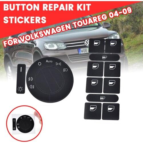1pcs Car Repair Stickers Glass Lift Car Headlight Switch Button Decals Stickers Kit For VW For Volkswagen Touareg 2004-2009