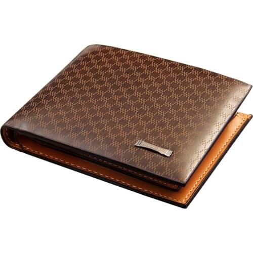 New Brand Plaid Designer Short Mens Wallets Leather Purse For Male With Card Holder Man Money Bag