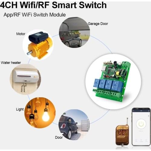 Ewelink wifi switch Smart Garage Door Opener Smart phone WIFI Controller RF Gate door opener kit 12V 24V 220V 250V