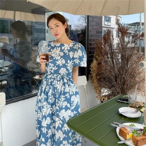 Korean style print dress