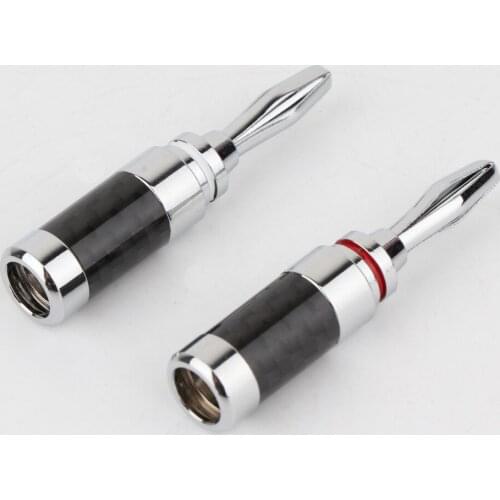 4Pcs BA1403 Carbon fiber banana plug, Speaker Cable Banana Terminal plug,audio connector plug
