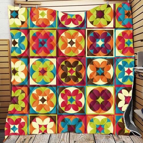 Drop Shipping Geometric Summer Quilt Home Textiles Suitable for Children Boy Girl Kids Adult Blanket Comforter