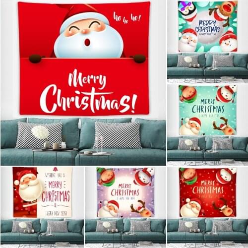 Christmas Tapestry Snowman Santa Claus Tapestry Wall Hanging New Year Tapestries Hippie Wall Rugs Dorm Decor Blanket