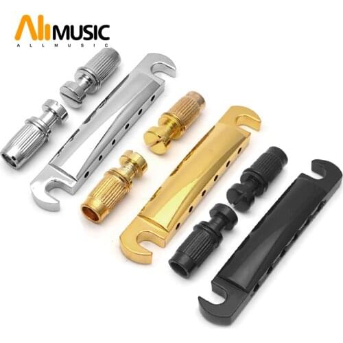 Gold/Black/Chrome 6 String Saddle Tune-O-Matic Bridge for LP Electric Guitar Replacement parts