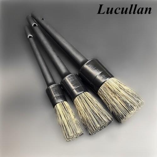 Lucullan Plastic Handle Car Detailing Brushes Super Dense Mix Color Bristle For Interior Rims Wheels Cleaning