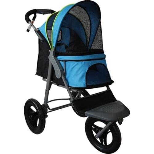 Light foldable pet cart dog meow mi outdoor travel cart tricycle pet cart baby stroller