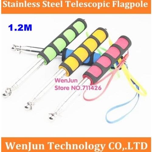 High Quality soft and Luxury Stainless steel 1.2m Telescopic pointer pen with soft Sponge 1.2meter flagpole teching Guide pole