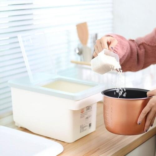 Sealed Rice Bucket Plastic Kitchen Organizer Storage Box Food Storage Container Household Fresh Box