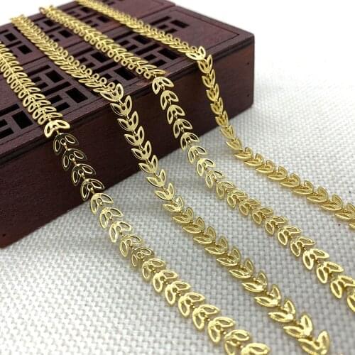 1 Meter Stainless Steel Gold Handmade Chain, Butterfly-shaped Jewelry, Used for DIY Bracelets, Anklets, Necklace Accessories