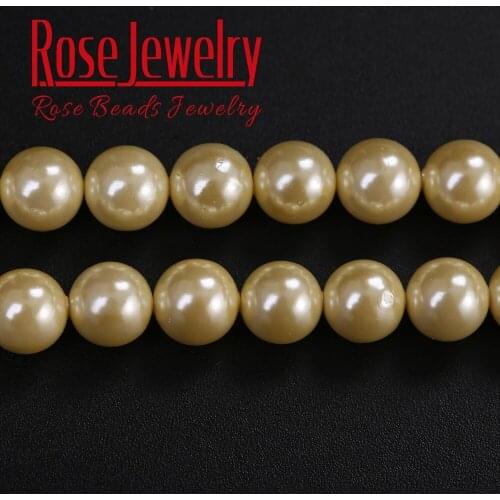 Golden Heat Treated Australian South Sea Pearl Powder Round Loose Beads 4 6 8 10 12 MM Size For Jewelry Making DIY Bracelet