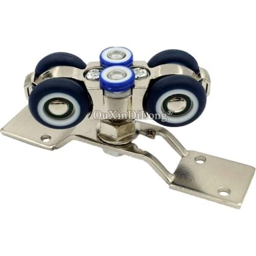 1PCS Moving 360 Degree Folding Door Hanging Round Hardware Pulley Hanging Mute Rail Wheel Balcony Sliding Cabinet 4 Wheel GF212