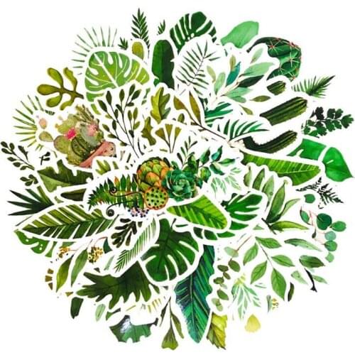 10/30/50PCS green plants fresh stationery notebook helmet suitcase skateboard sticker graffiti decoration waterproof wholesale