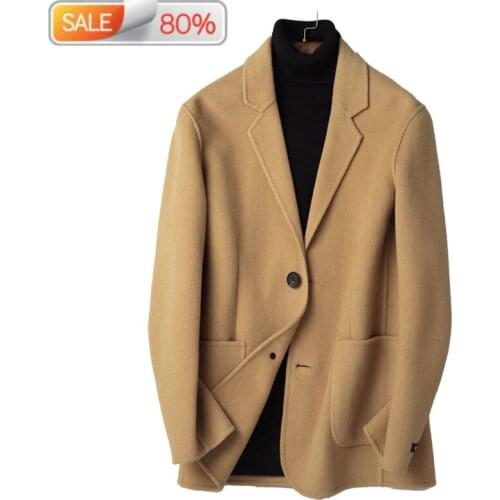 100% Wool Coat Autumn Winter Jacket Men Double-sided Woolen Coats Mens Streetwear Outwear Abrigo Hombre P-SA302Z ND1337