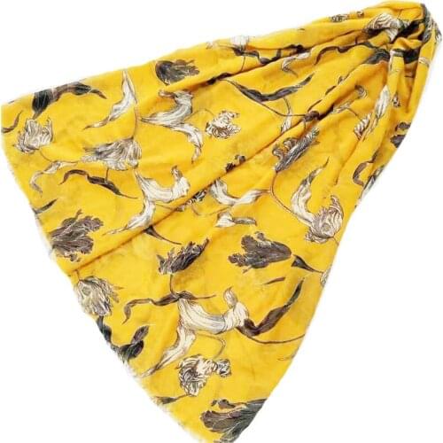 2021 Women Fashion Floral Printed Pattern Cotton Scarf Shawls Wraps Hijabs 10pcs/lot