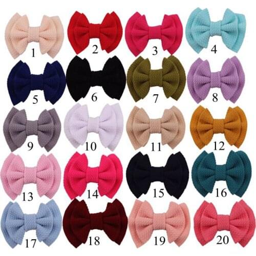 30 pcs/lot, 3.5 inch Hot Sale Childrens cloth bow knot with hair clip hair fashion accessories double bow knot hair clip