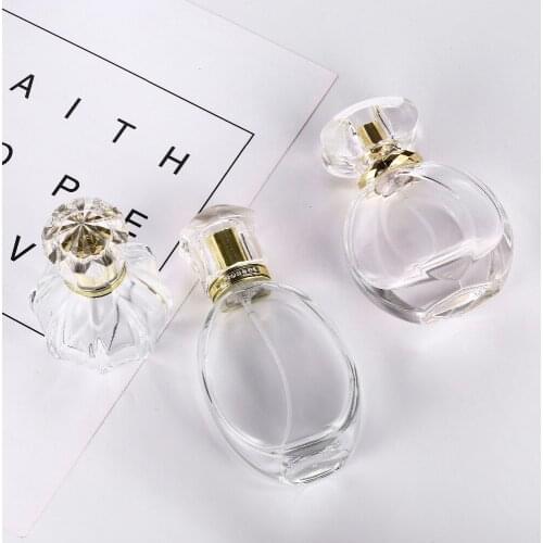 50ML Crystal Empty Spray Glass Bottle Portable Liquid Fine Mist Detachable Perfume Bottle 50PCS/LOT
