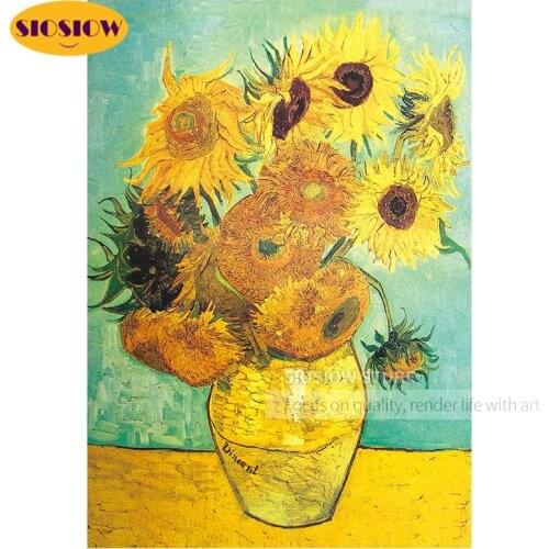 5D DIY Diamond Painting Cross Stitch Van Gogh "sunflowers" Full Drill Square Round Diamant Embroidery Daimond Mosaic Paintings