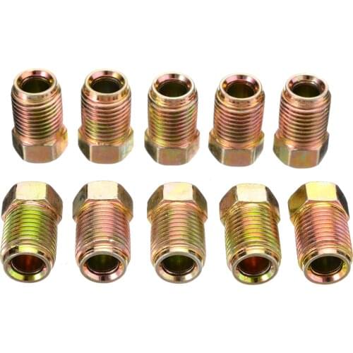 10pcs/set 10mm x 1mm Male Short Brake Pipe Screw Nuts Car Styling Nuts & Bolts For 3/16" Metric Pipe