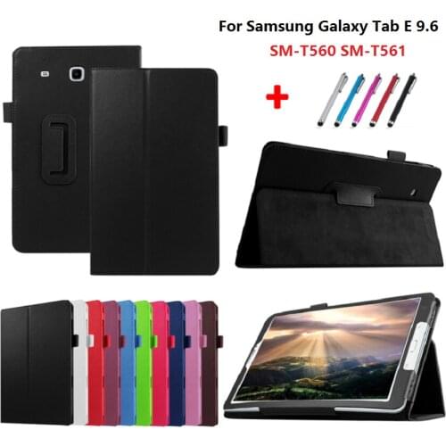 Tablet Cover For Samsung Galaxy Tab E 9.6 inch Case For Samsung Galaxy Tab E9.6 T560 T561 SM-T561 Flip Stand Smart Funda +Pen