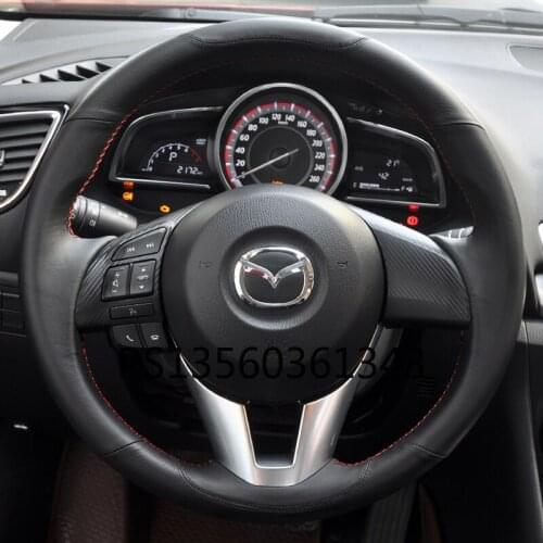 Suitable for Mazda 3/6 Axela Atez CX-4 CX-5 CX-8 CX-30 hand-stitched steering wheel cover leather suede grip cover