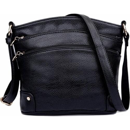 Black Zipper High Quality Women Fashion Handbag 2021 Crossbody Bags For Women Leather Flap Bag Soft Leather Shell Bag Shape