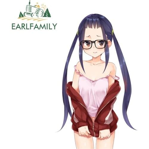 EARLFAMILY 13cm x 8.1cm for Yuru Camp Personality Car Sticker Cartoon Decal Waterproof Personality Decals Windows Decoration