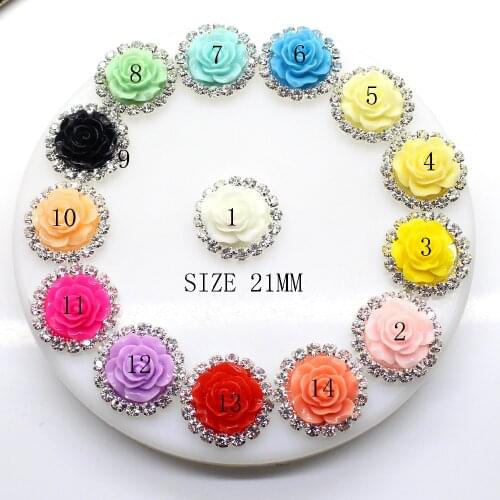 HOT 2016 10PCS/LOT Full of crystalfit Rhinestone Buttons Round Diamante Rhinestone Resin Flouer Shape Wedding Decoration